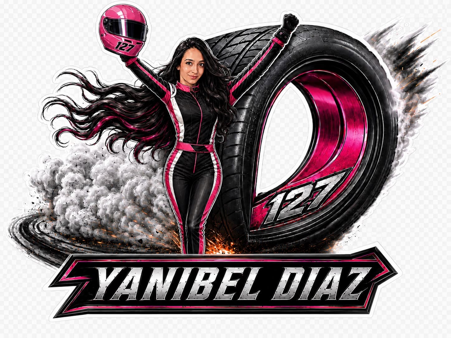 Stickers del número 127 de Yanibel Díaz